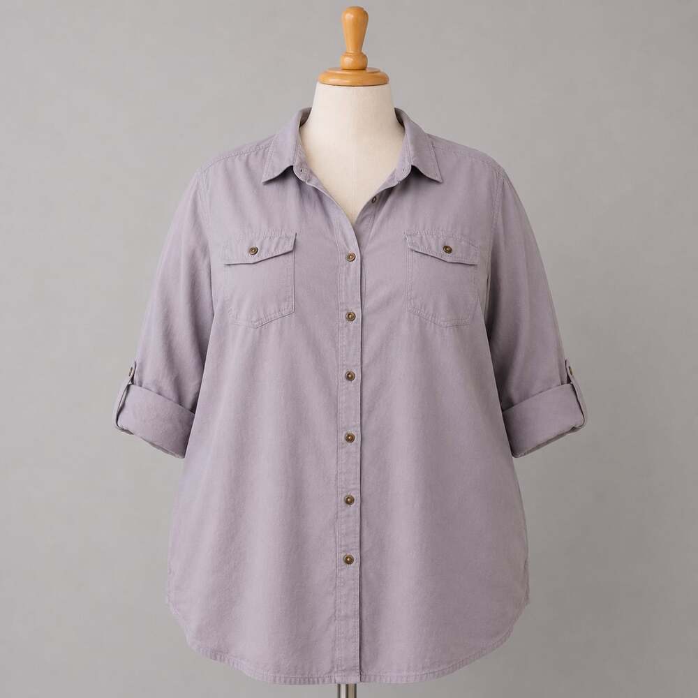 Carhartt Rugged Flex Bozeman Shirt Women’s 3X Lavender Gray Roll Tab Button Up